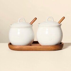 Hearth & Hand Magnolia 5-Piece Flared Brim Stoneware Salt & Pepper Cellar